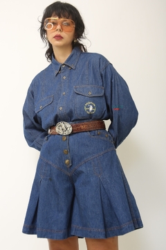 Camisa Jeans polo azul classica bordado cavalo na internet