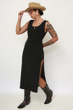 Vestido preto midi viscose na internet