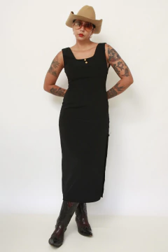 Imagem do Vestido preto midi viscose