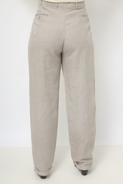 Calça 100% linho cinza vintage - Capichó Brechó