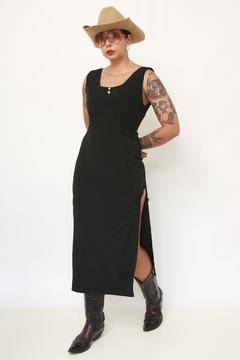 Vestido preto midi viscose - loja online