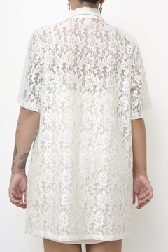 Vestido chemise renda branco (não tem forro) - Capichó Brechó