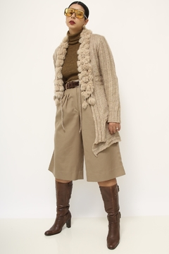 Cardigan tricot com recortes pelo - comprar online
