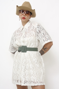 Vestido chemise renda branco (não tem forro) na internet