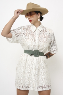 Imagem do Vestido chemise renda branco (não tem forro)