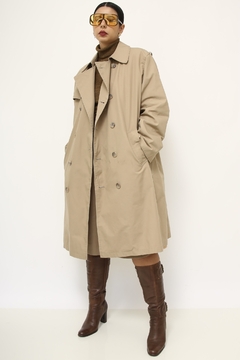 Trench Coat bege forro pelúcia marrom removível