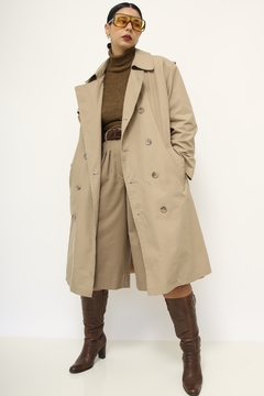 Trench Coat bege forro pelúcia marrom removível