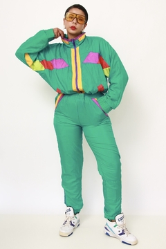 Conjunto de nylon verde JAQUETA + CALÇA - loja online