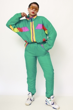 Conjunto de nylon verde JAQUETA + CALÇA