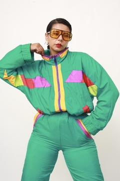 Conjunto de nylon verde JAQUETA + CALÇA