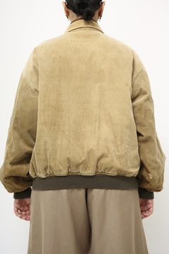 Jaquetra veludo cotele vintage bege - loja online