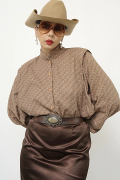 Camisa marrom manga morcego western - Capichó Brechó