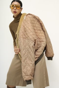 Jaquetra veludo cotele vintage bege