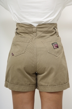 Shorts cintura alta bege safari - Capichó Brechó
