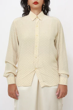Camisa bege SEDA estampada western - Capichó Brechó