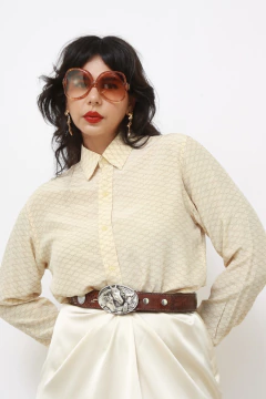 Camisa bege SEDA estampada western na internet