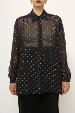 camisa poa transparência vintage - loja online