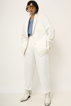 Blazer branco vintage classico textura