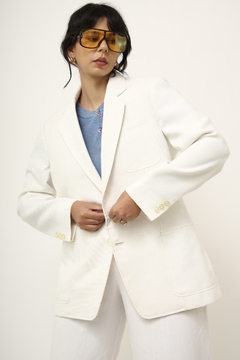 Blazer branco vintage classico textura