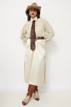 Gravata marrom western 100% seda - comprar online