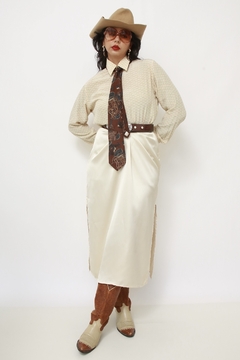 Gravata marrom western 100% seda