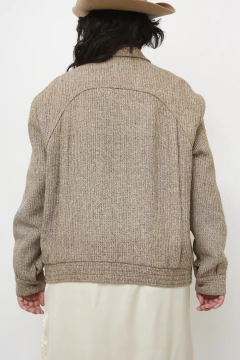 Jaqueta rustica bomber forrada bege