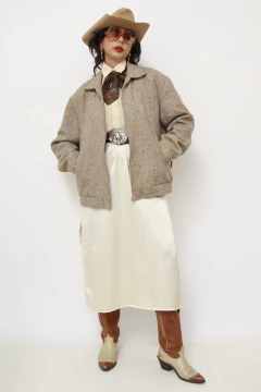 Jaqueta rustica bomber forrada bege - comprar online