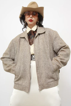 Jaqueta rustica bomber forrada bege - comprar online