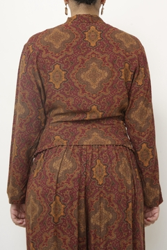 Conjunto estampa CALÇA + BLUSA boho vinho na internet