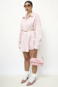 Maxi camisa rosa algodão na internet