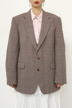 Blazer xadrez bordo forrado vintage - loja online