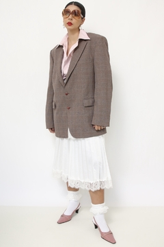 Blazer xadrez bordo forrado vintage