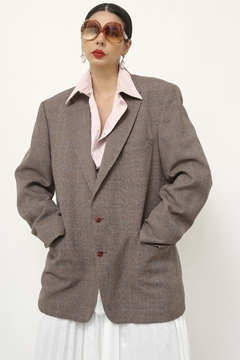 Blazer xadrez bordo forrado vintage - loja online