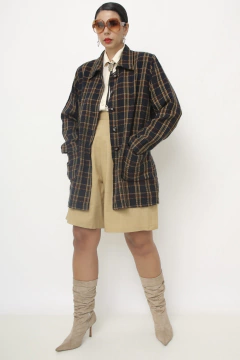 Camisa xadrez preta classica western - loja online