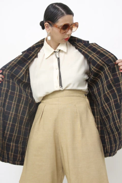 Camisa xadrez preta classica western