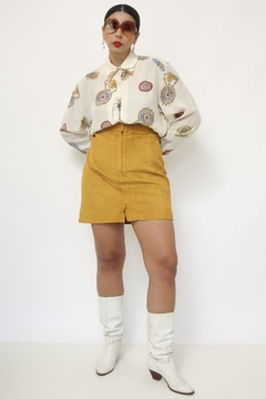 Saia 100% couro amarela vintage - comprar online