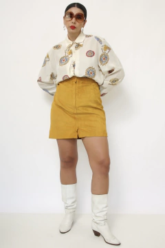 Saia 100% couro amarela vintage - comprar online
