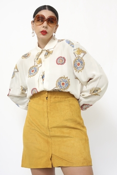 Saia 100% couro amarela vintage - loja online
