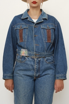 Jaqueta Jeans cropped det veludo - comprar online