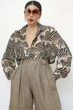 Camisa zebra manga longa vintage