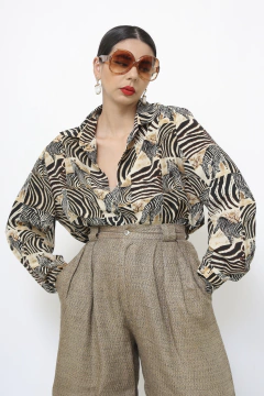 Camisa zebra manga longa vintage