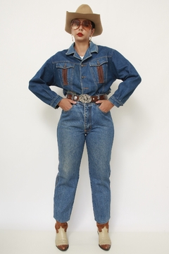 Jaqueta Jeans cropped det veludo - loja online
