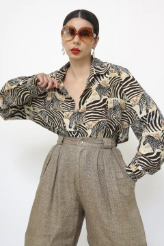 Camisa zebra manga longa vintage