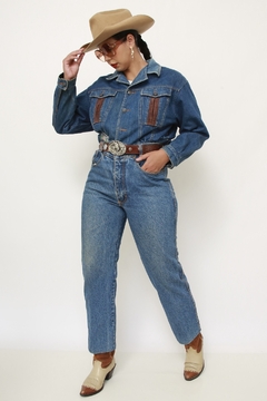 Jaqueta Jeans cropped det veludo - Capichó Brechó