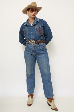 Jaqueta Jeans cropped det veludo na internet