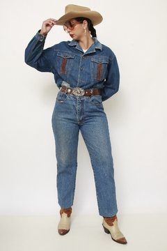 Jaqueta Jeans cropped det veludo - loja online