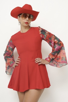 Vestido vermelho mini 70´s LUCY THE SKY na internet