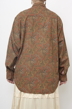 Maxi camisa western marrom
