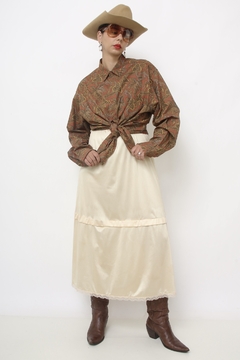 Maxi camisa western marrom na internet