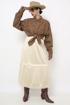 Maxi camisa western marrom - loja online